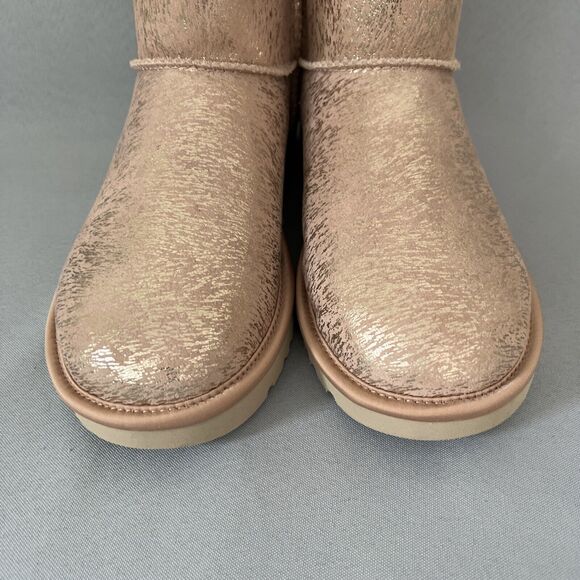 New Womens UGG Boots Sz 7 Classic Short Arroyo Marble Matte Heel Pink Tan Gold - Picture 6 of 16